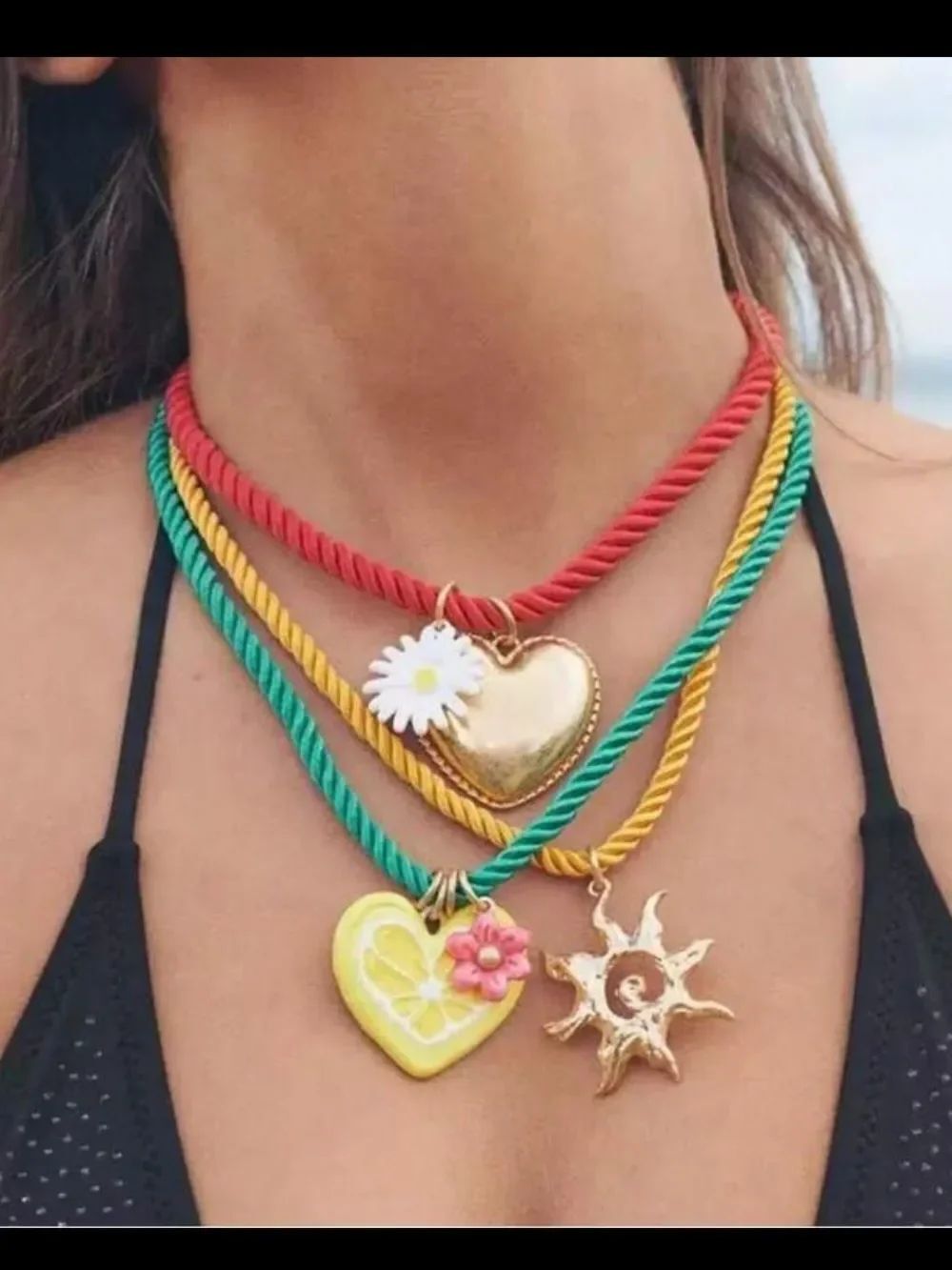 Layered Colorful Rope Necklace Set R689